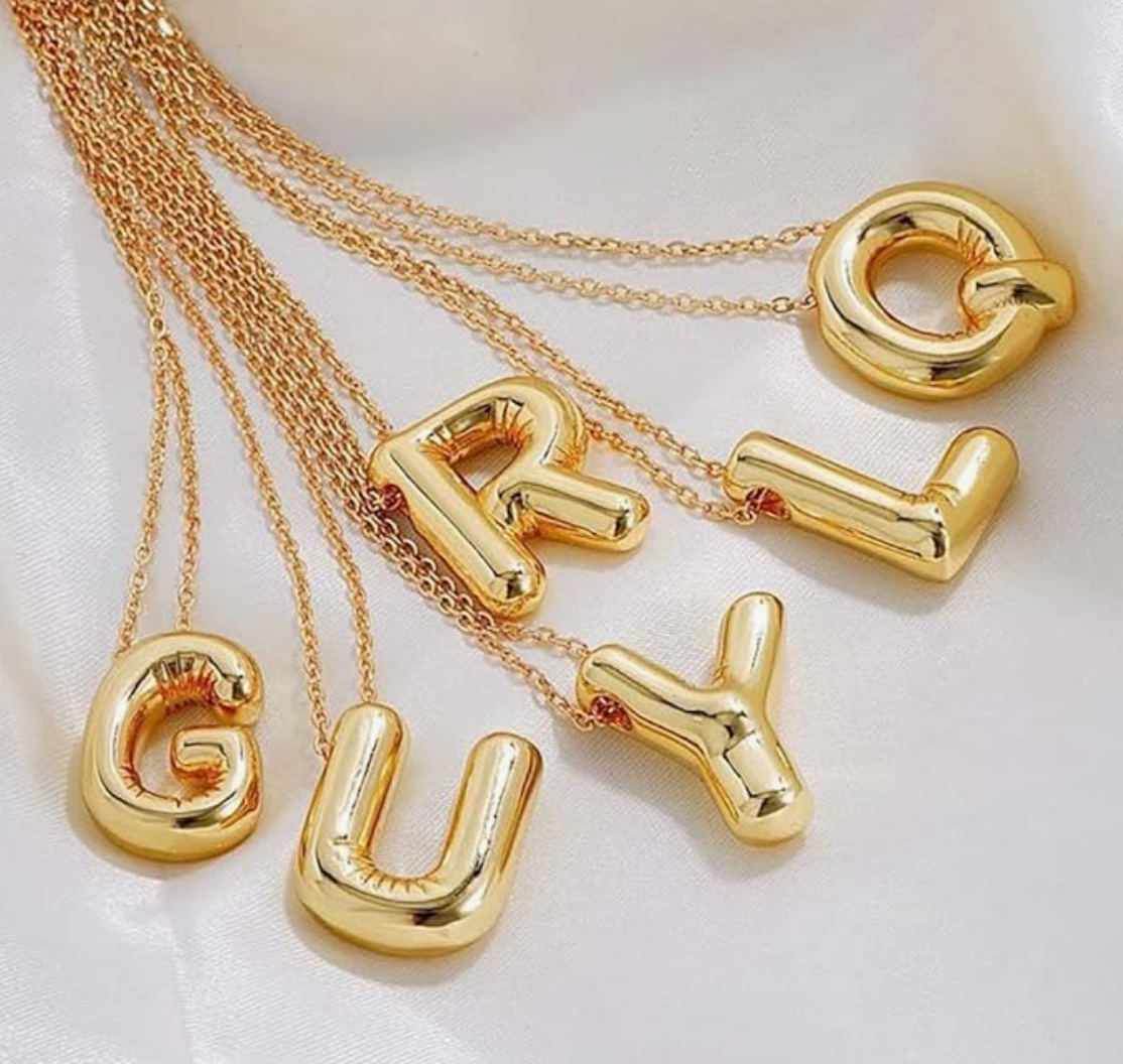 Golden Bubble Letter Necklace