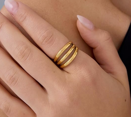 Sculpted Trio Ring