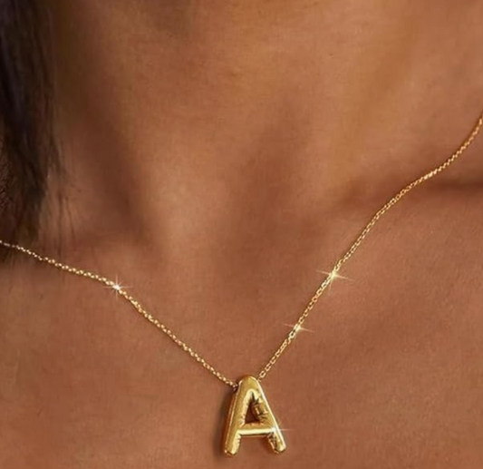 Golden Bubble Letter Necklace